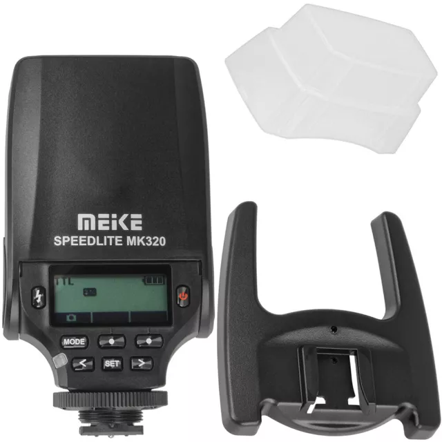 Flash Meike Speedlite MK-320 TTL para cámaras Sony con zapato de interfaz múltiple