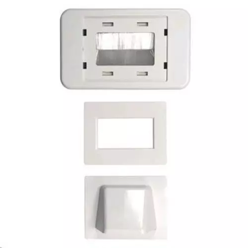 AMDEX WP-BULLNOSE Combination Flush & Bullnose Cable  Management Wall Plate With