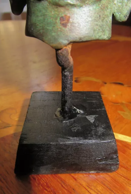Antique 19th Century Sukhothai Mounted Bronze Buddha Head 4