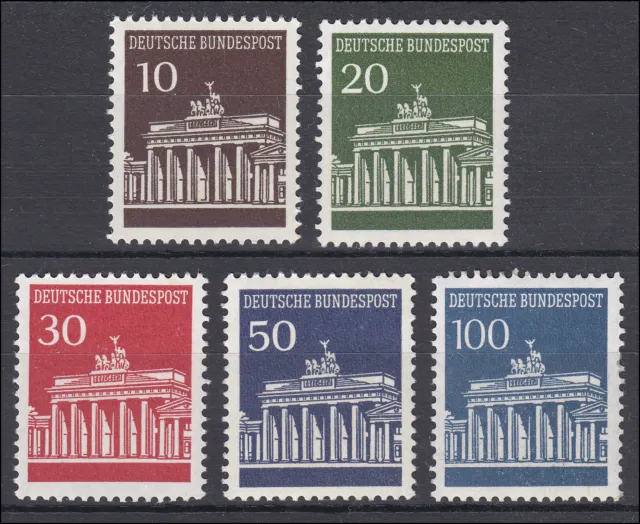 506-510v Brandenburger Tor, Satz mit Nummer, Dextringummierung ** postfrisch