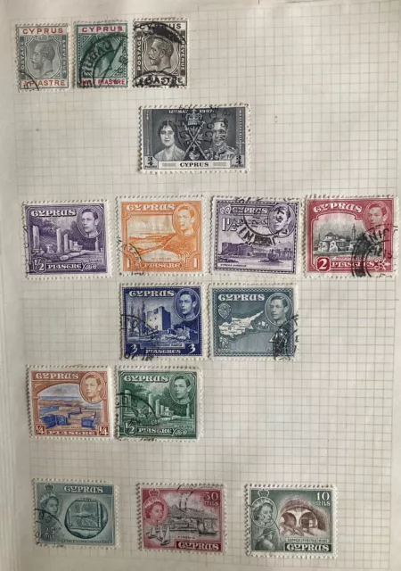 british commonwealth Cyprus 15 Used stamps collection (lot JC19)