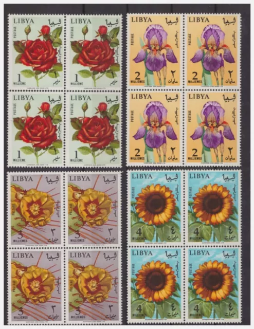 Libia Indipendente 1965 - Fiori   Serie  Quartina   Nuova ** Mnh