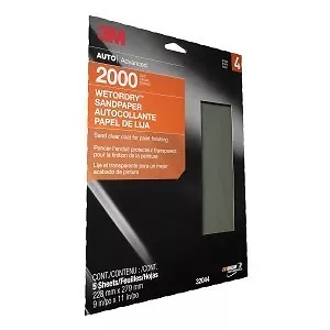 3M Sandpaper Wet or Dry Sheets, 2000 grit, 9 x 11 inch, 32044