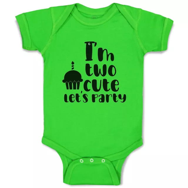 Baby Bodysuit I Am 2 Cute Let Us Party Cakes Style A Boy & Girl Baby Clothes
