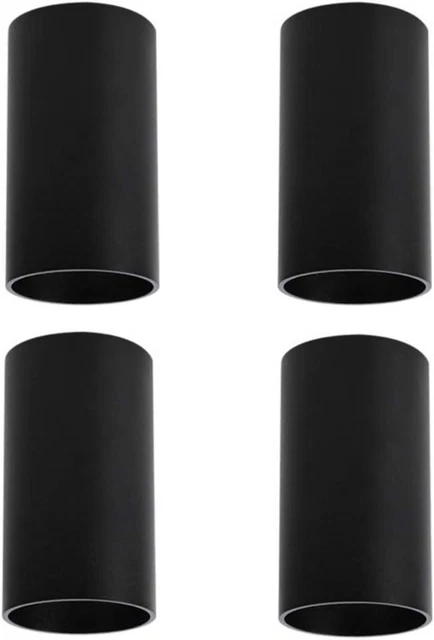 4 Pcs Faretto a Soffitto Rotonda Nero, Attacco GU10, Plafoniera in Alluminio Mon