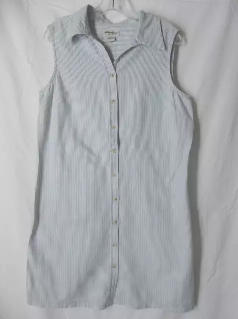 Eddie Bauer Women's Dress Size Large 100% Cotton Button Up Front Sleeveless