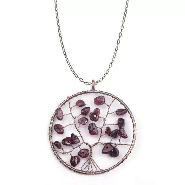 Tree of Life Necklace Stone Beads Natural Gem Artesanato Maxi Colar Choker 3