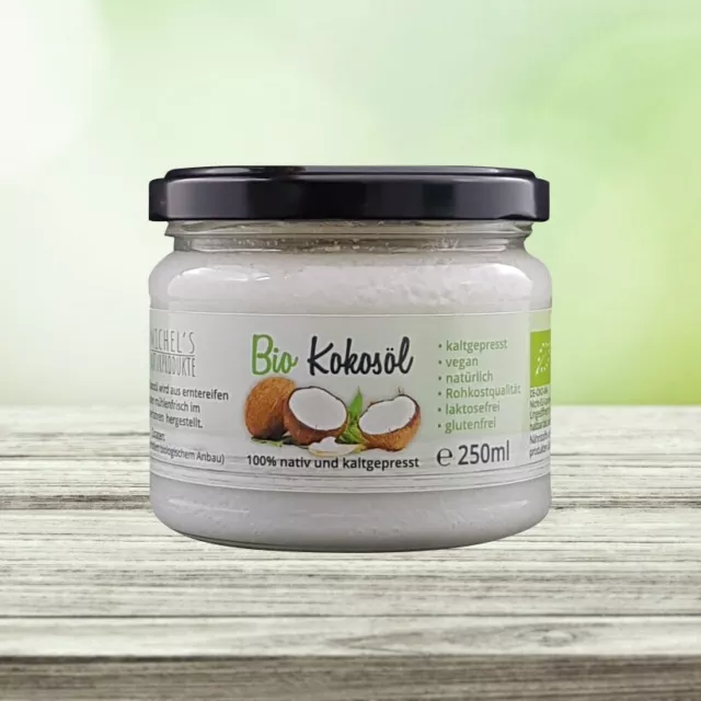 Bio Kokosöl 250ml, nativ, kaltgepresst, mühlenfrisch