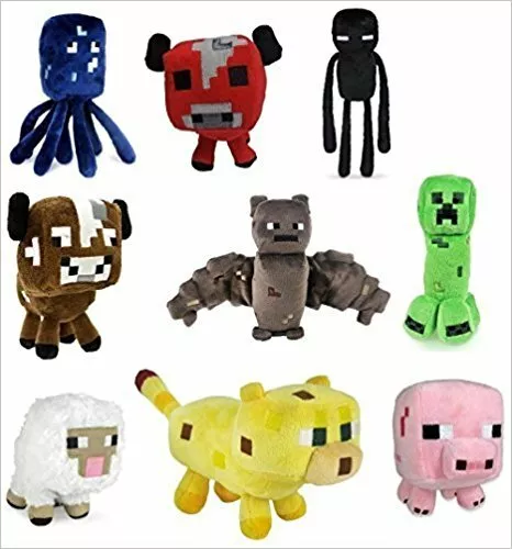 Minecraft Plush Toys Creeper Enderman Mooshroom Ocelot Bat Squid Pig