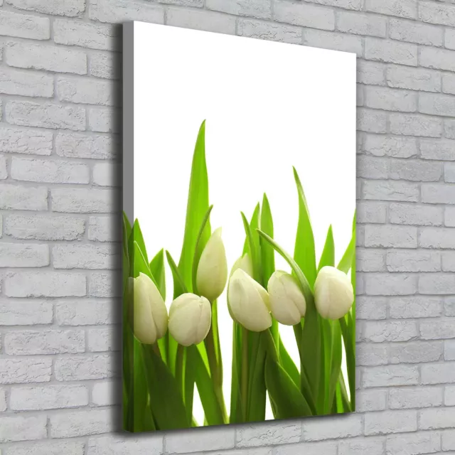 Leinwand-Bild Kunstdruck Hochformat 70x100 Bilder Weiße Tulpen