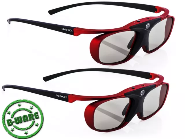 2x Hi-SHOCK Scarlet Heaven RF 3D aktive Brille für EPSON Beamer 7000 9400 5300