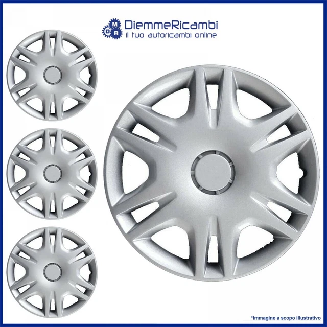 Copricerchi Serie 4 Per Renault Clio Dal 2005 - Set Di 4 Borchie 15 Pollici, Qualità Italiana - Foto 3