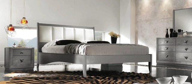 Chambre Lit Table de Chevet Lits Bois Groupe Double Design Ensemble Set 3tlg