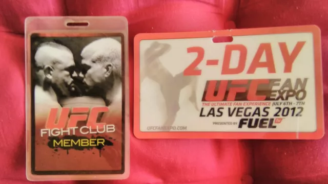 2 Cards Cartes Ufc Fight Club Member And Ufc Fan Expo Las Vegas 2012