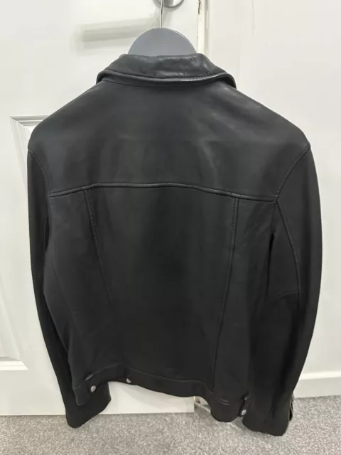 MEN’S ALL SAINTS Leather Biker Jacket Size Medium Authentic £125.00 ...