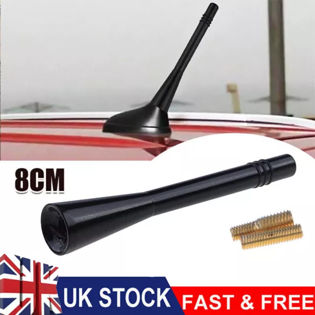 3" Car Bee-Sting Stubby Short Black Aerial Ariel Arial Mast Antenna