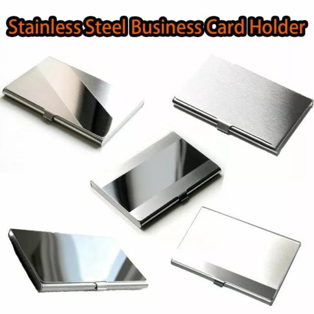 Stainless Steel Name Card Business Card Holder Metal Box ID credit Storage case
