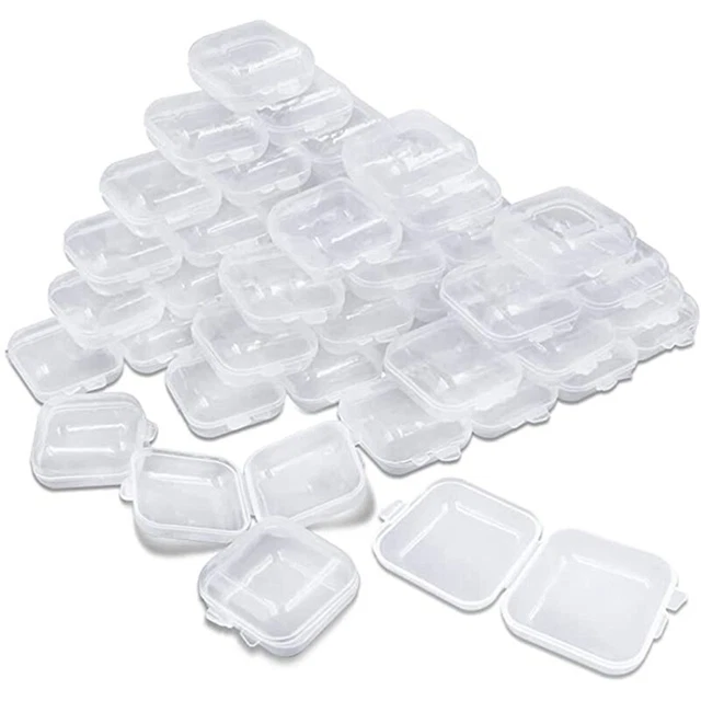 50Packs Small Clear Plastic Storage Containers,Mixed Empty , Case with LidsY5