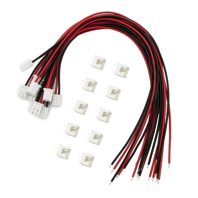 Lot De 10 Connecteurs JST XH 2.54mm 3 Broches Avec Câbles 24 AWG - Pour Câblage électronique