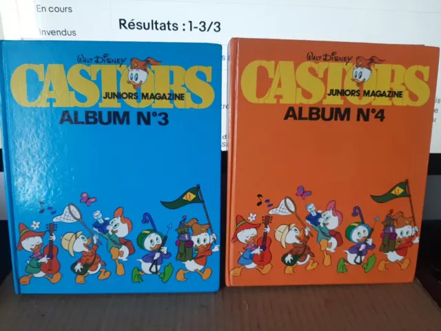 lot de 2 CASTORS JUNIORS MAGAZINE / ALBUMS N° 3 et n° 4 - bel etat