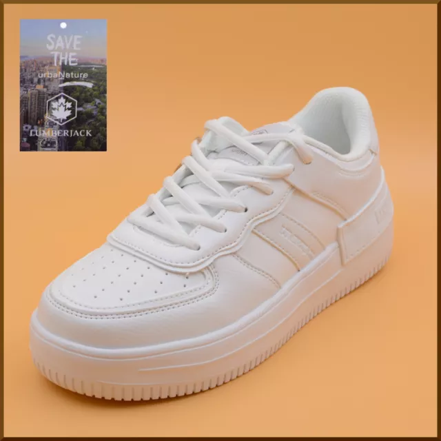 Sneakers da donna LUMBERJACK bianche platform scarpe sportive memory foam comode