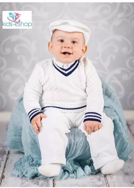 Baby Junge Kleinkind weiß Seemann intelligentes Outfit Taufen Hochzeit formelle Party
