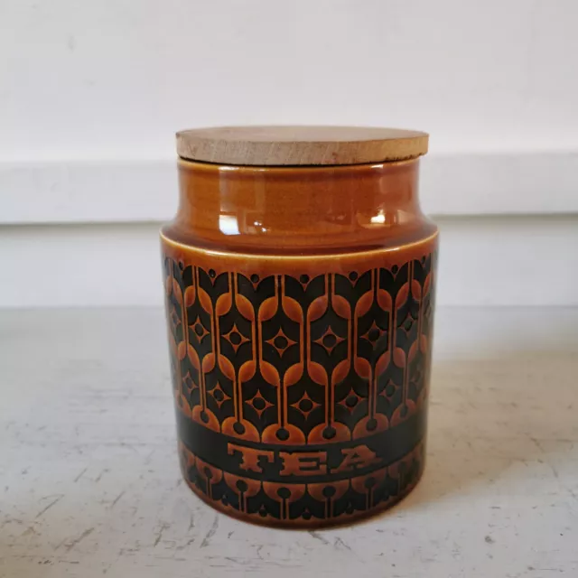 Hornsea Heirloom Tea Storage Jar, MCM UK Retro Pottery, Vintage 1970s Kitchen