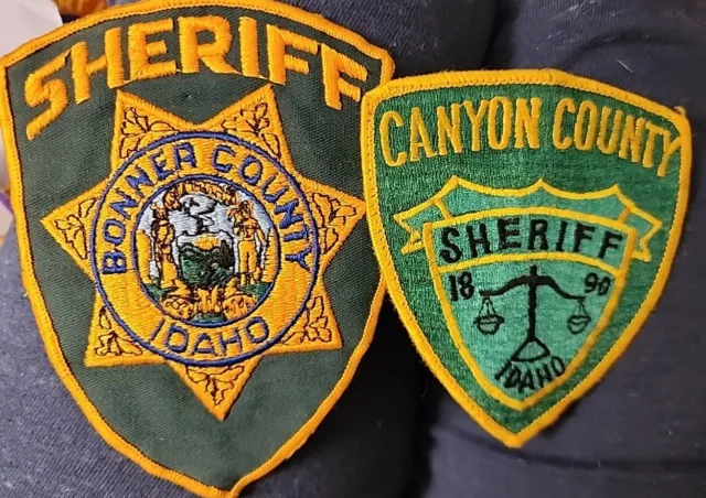 BONNER County CANYON County and SHERIFF Patches IDAHO Lot Of 2 One New One Used