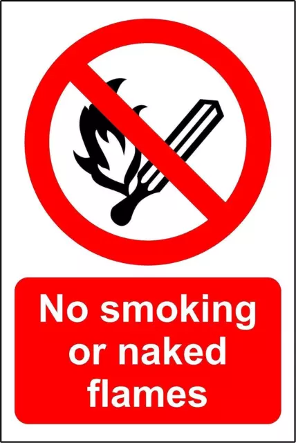 No smoking or naked flames safety sign