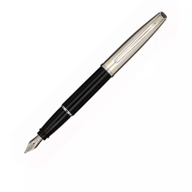 Fountain pen Aurora Young Style Metal black resin chrome trim medium M steel nib