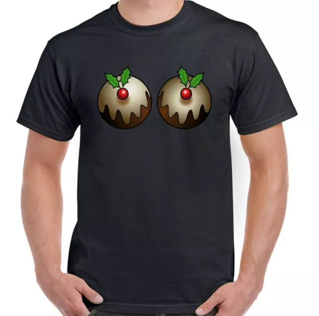 Natale Pudding T-Shirt Seno Umorismo Uomo Divertente Secret Babbo Regalo