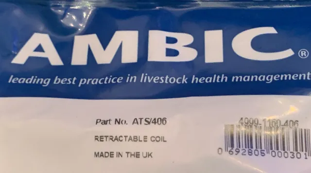 Ambic ATS/406 - Blue Teat Spray Retractable Coil --Brand New/Sealed-Bulk Avail