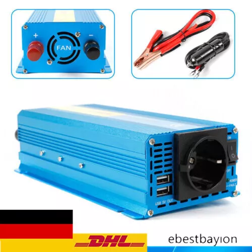 Spannungswandler 1000w 2000w Reiner Sinus Wechselrichter Inverter 12V auf 230V