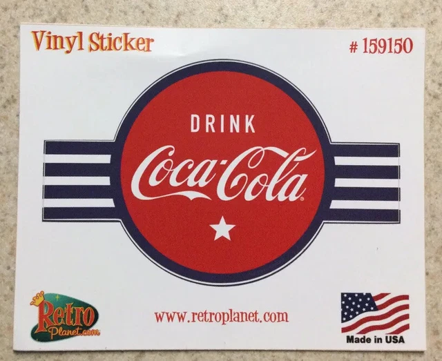 Retroplanet Vinyl Sticker  Drink Coca-Cola 5.25x3.5  Coke  Crafts Scrapbooking