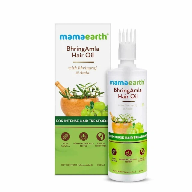 Aceite para el cabello Mamaearth Bhring Amla con Bhringraj para cabello intenso Tretmeant 250 ml