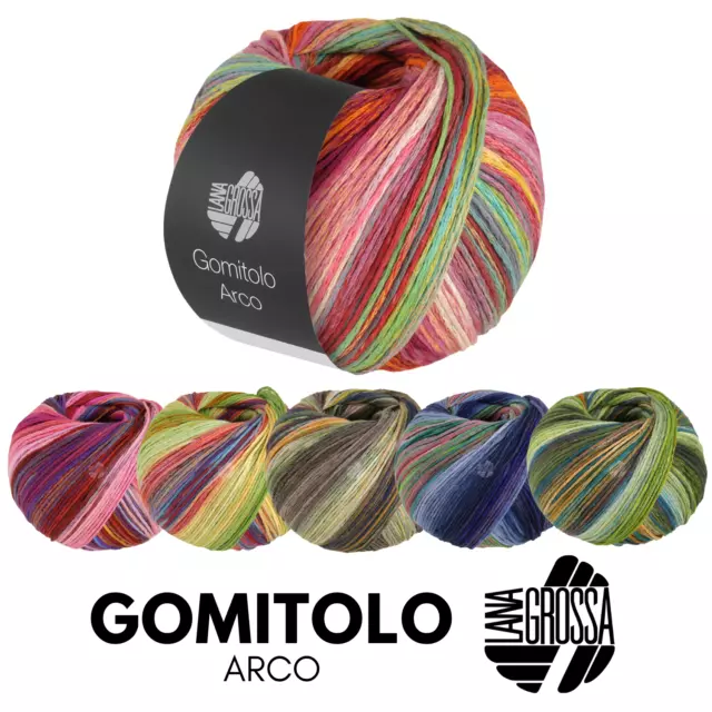 Lana Grossa GOMITOLO ARCO 100 g bunt gestreiftes Baumwoll-Kettengarn 260 m