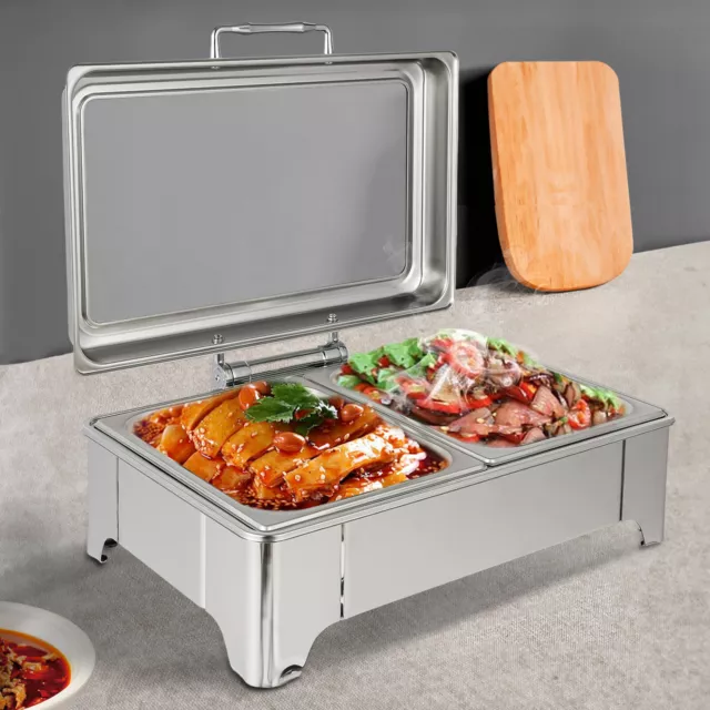 9.5 Qt Chafing Dish Buffet Set Stainless Steel Chaffing Server Commercial 35-80℃
