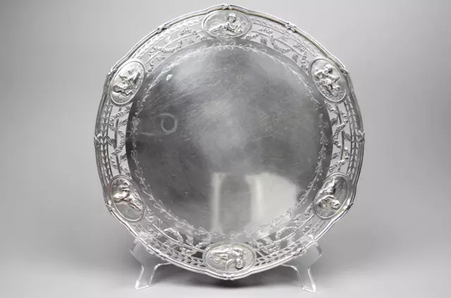 Tablett, 800er Silber, Ende 19. Jhdt. Hanau
