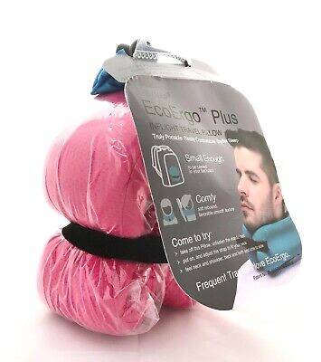 Travel Neck Pillow With Cover SMARTRIP Easynap EcoErgo Plus - New- Pink