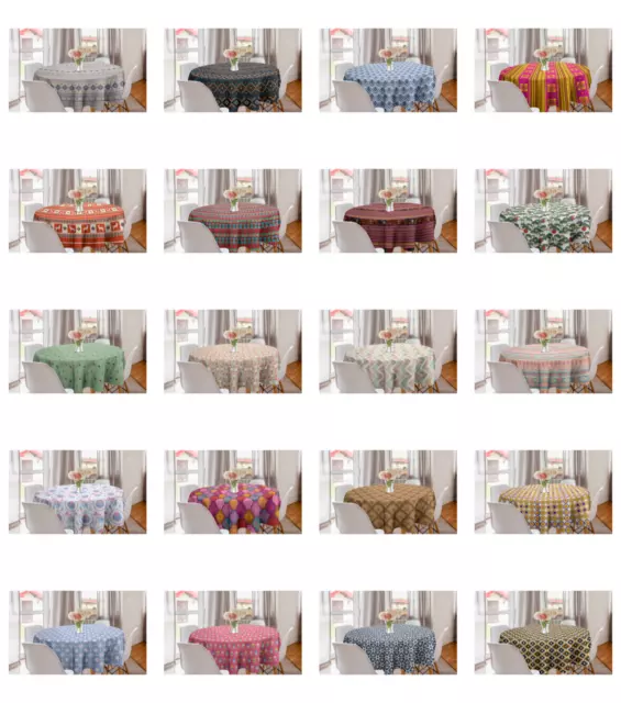 Ambesonne Ethnic Round Tablecloth Table Cover for Dining Room Kitchen