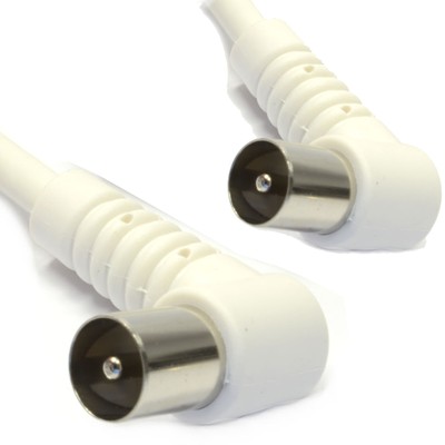 kenable Antenne RF Câble Coaxial Pour Angle Droit Prise Blanc 
