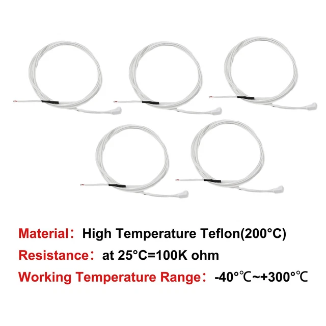 Lot De 6 Capteurs Température NTC 50K – Sonde Époxy Étanche, Câble 40 Cm – Pour Clim, Frigo, Aquarium