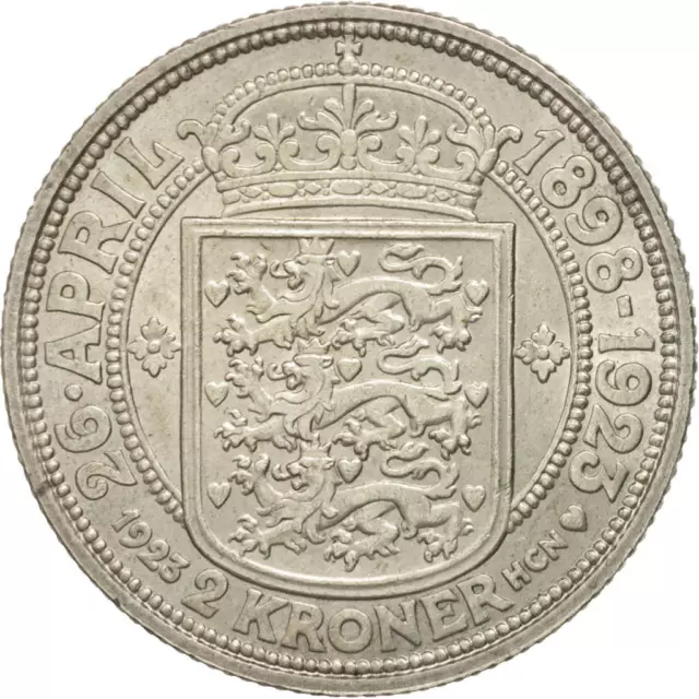 Danish 2 Kroner Coin | Christian X Silver Wedding | Denmark | 1923