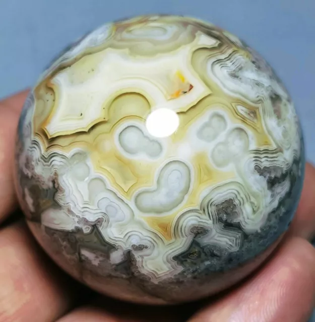 Natural Beautiful Mexican Crazy Lace Agate Geode Crystal Healing Sphere Ball