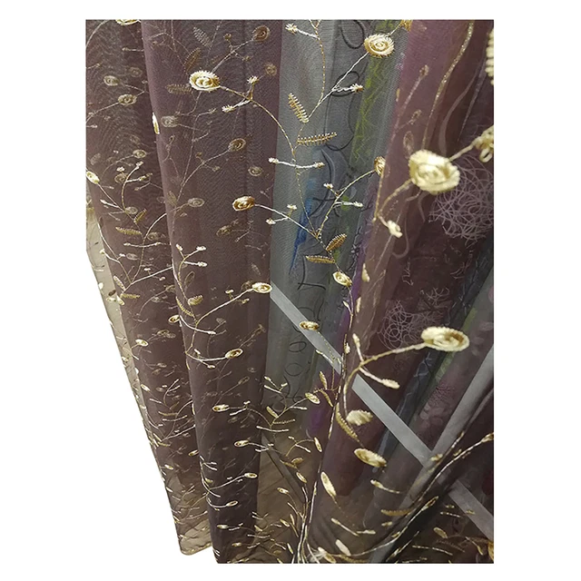 Sheer Tulle Fine Workmanship Fadeless Long Decorative Tulle Curtain 4 Colors