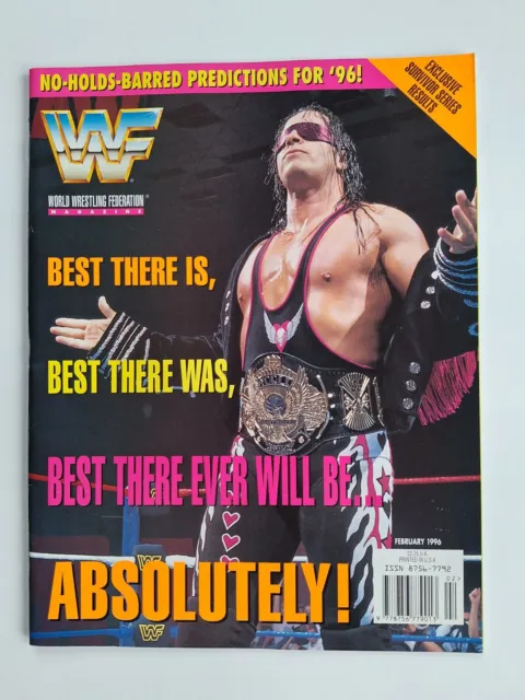 1996 Feburary WWF Magazine Bret Hitman Hart Complete WWE