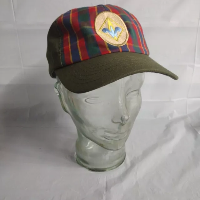 BSA Green Plaid Webelos M/L Hook & Loop Cap Hat Twill Boy Scouts of America