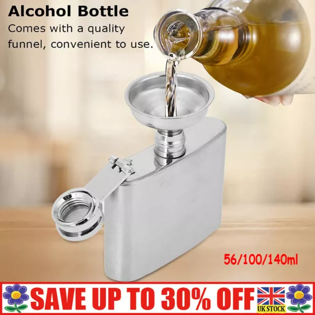 Hip Flask 2-5OZ Stainless Steel Whisky Alcohol Drink Pocket Vodka Wine Bottle FH