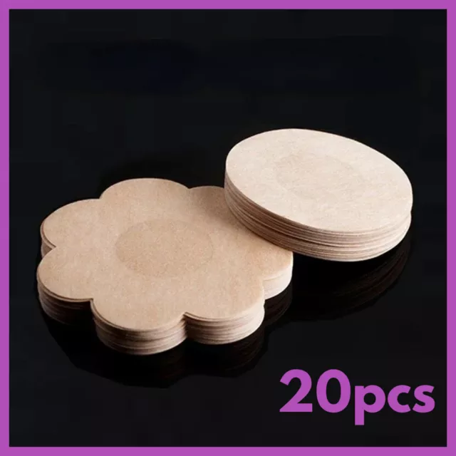 20 x Womens Invisible Breast Bra Sticker Adhesive Nipple Covers Pads Nude Boob