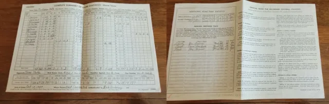 Michigan State Football Signed Stat Sheets Hawaii Washington Iowa Kentucky 1947 3